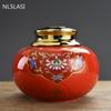 Luxury Court Style Ceramics Tea Caddy Oolong Tieguanyin Containers Travel Tea Container Coffee Powder Sealed Storage Tank