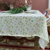 Classic Satin Christmas Tablecloth Green Snowflake Embroidery Table Cover For 2026 Xmas Home Hotel Dining Table Decoration