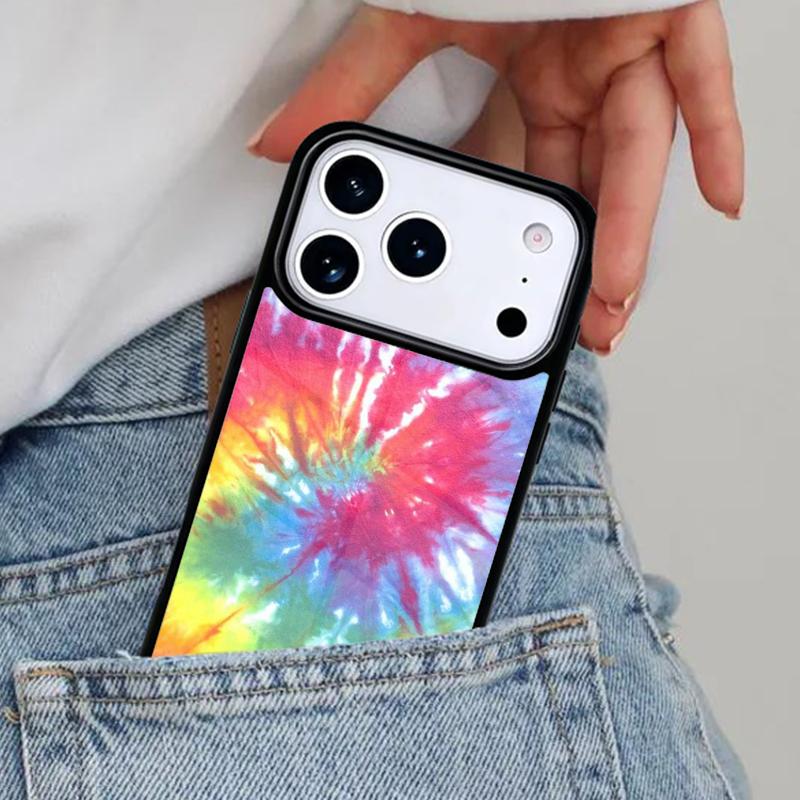 Colorful Tie Dye Rainbow Hippie Art Phone Case for iPhone 16e 15 14 13 12 17 Pro Max Plus Air 17pro Cover Coque