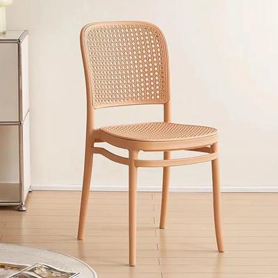 Sillas de comedor nórdicas Muebles de sala de estar Tejido de ratán de imitación de plástico para el hogar Taburetes con respaldo sencillos y modernos Recién llegados