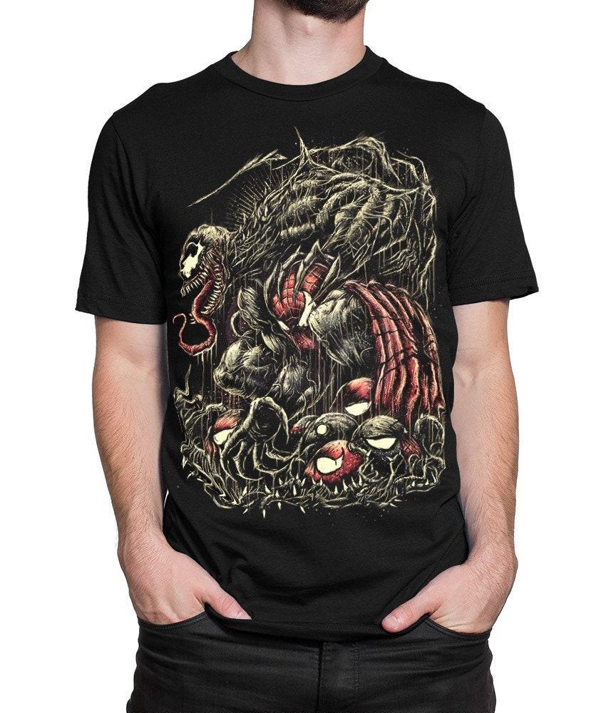 Venom and Spider-Man Art T-Shirt, Men's Women's Sizes (met-260)