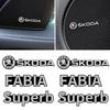 FGD3 4pcs for Skoda Logo Fabia Superb Kamiq Kodiak Yeti Octavia Karoq RS Car Inner Speaker Decals Audio Sound Badge Stereo Sticker