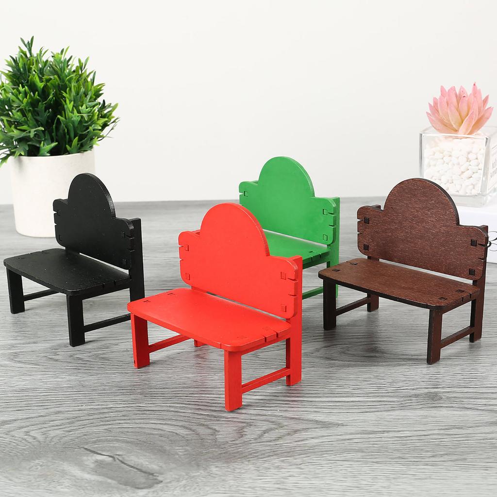 Vintage European Wooden Mini Chair Desktop Decor, Dollhouse Accessories, Miniature Landscape Home Office Display