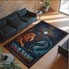 Dragon Theme Crystal Velvet Rug Personalized Custom Name Text Soft Floor Mat Home Decor