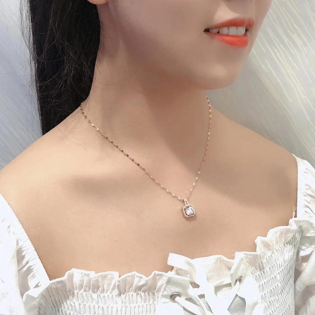 Trendy Heart OF Ocean Stainless Steel Cubic Zirconia Necklaces For Women Men Gold Color Metal Crystal Party Everyday Zircon