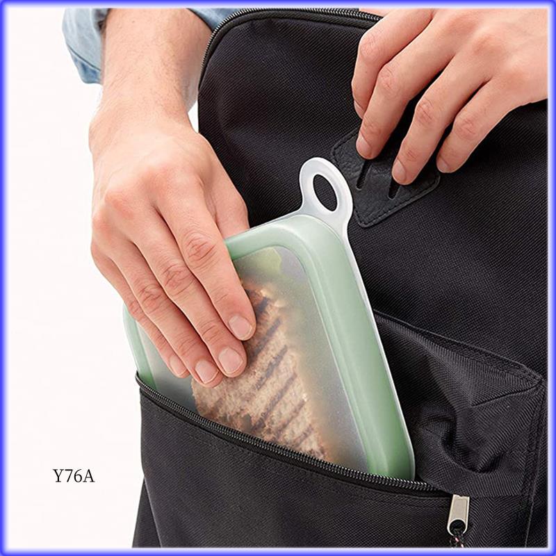 Хороший-Портативный Силиконовый Сэндвич Тост Ланч-бокс Контейнер для еды С ручкой Ланч-бокс для перекуса Студенческий Офисный Рабочий Ланч-бокс зелёный