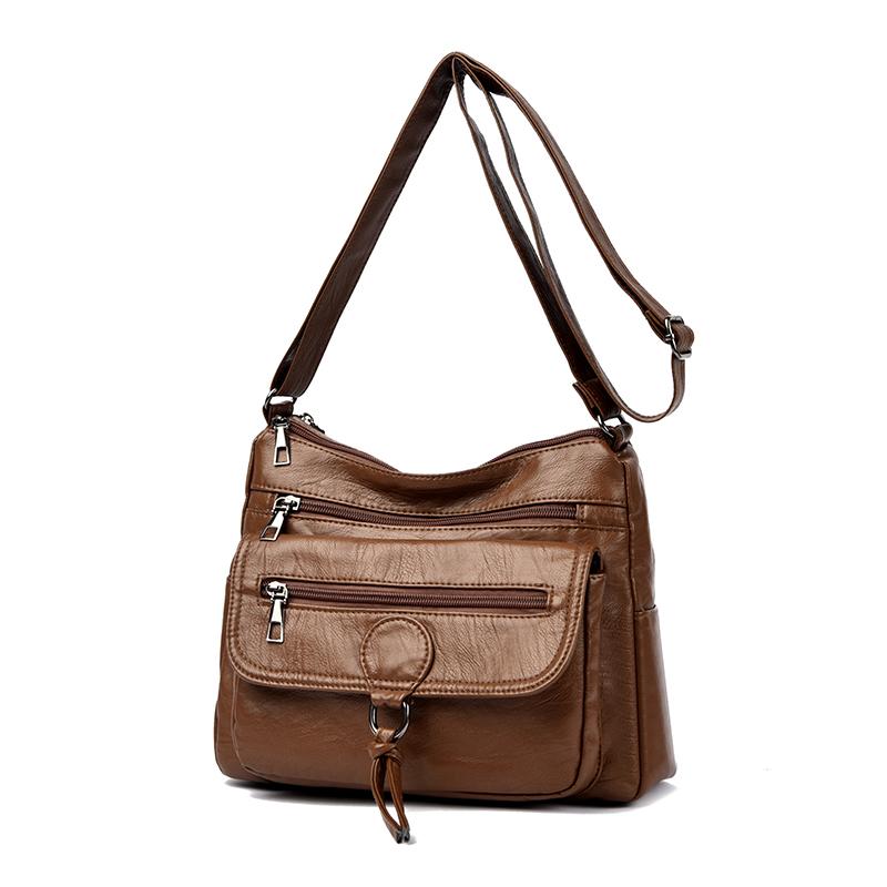 Large Capacity Retro Multi-layer Small Square Bag Women's Shoulder Crossbody Bag
