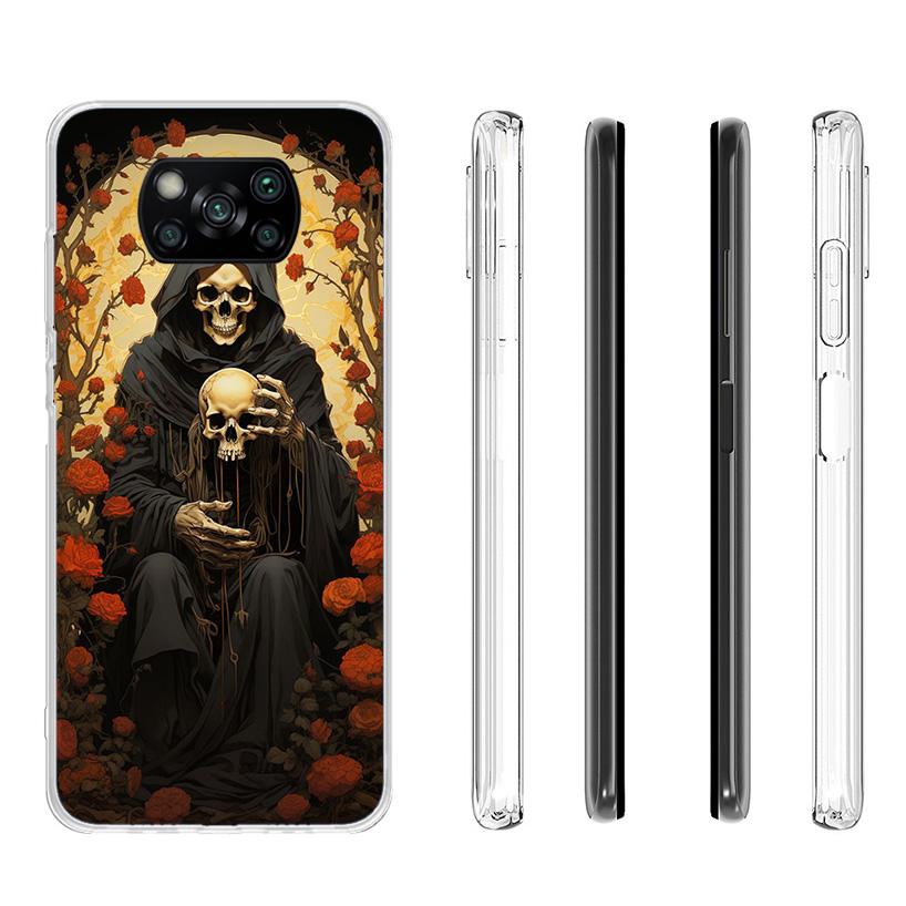 Reaper Skull Skeleton Gun Cover Phone Case For Xiaomi Poco F7 Ultra X7 X6 X5 Pro M7 Redmi 15C 15 13C 13 12C 12 10C 10 9A 9C 9T 9