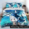Cute Gawr Gura Hololive Anime Shark Comforter Bedding Set,Duvet Cover Bed Set Quilt Cover Pillowcase,king Queen Size Bedding New