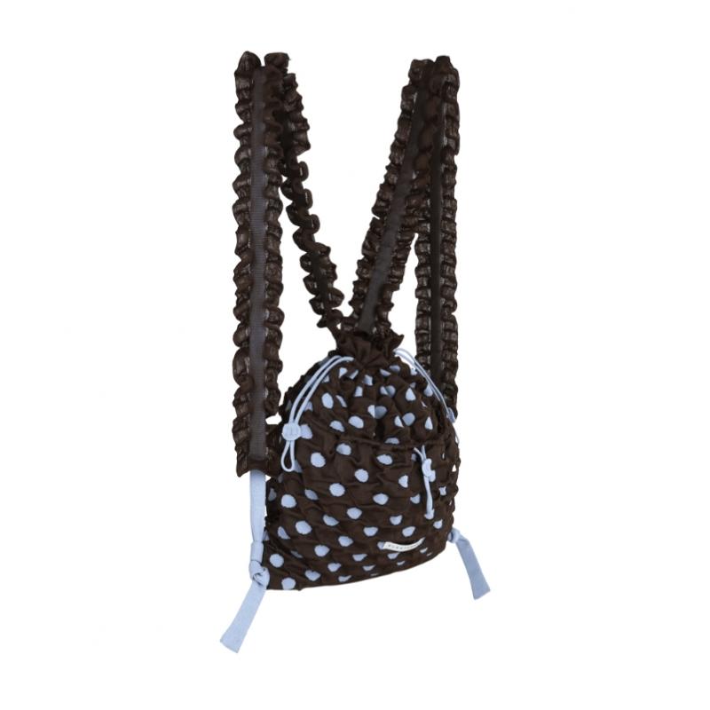 Pleatsmama Brown Polkadot Backpack