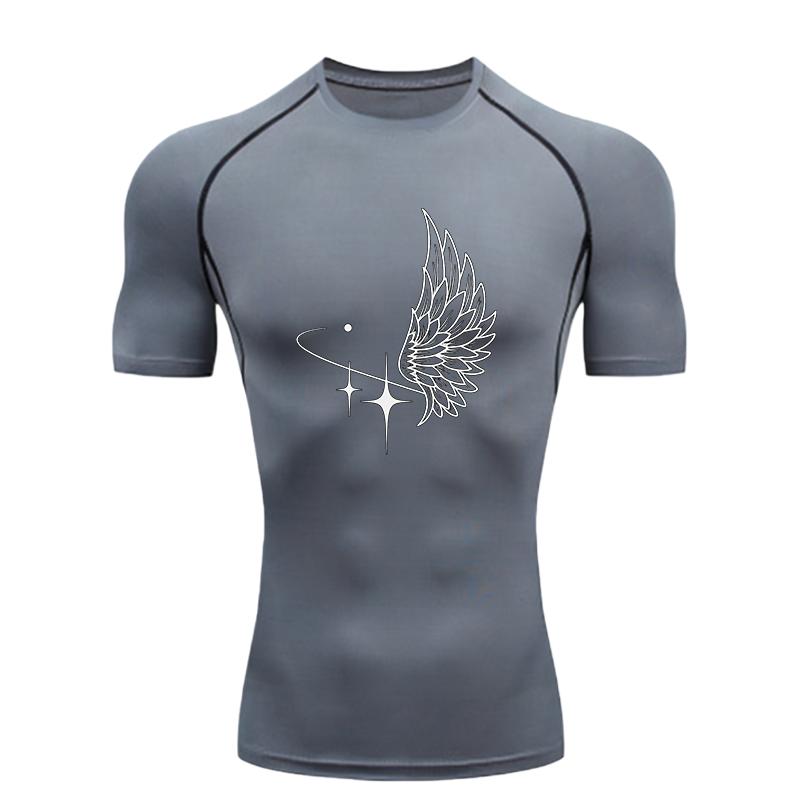 

Men s Sports T-shirt Training Fitness Compression Workout Quick Dry Short Sleeve Training Elastic Stretchy Moisture-Wicking Jogging Cycling XXXL