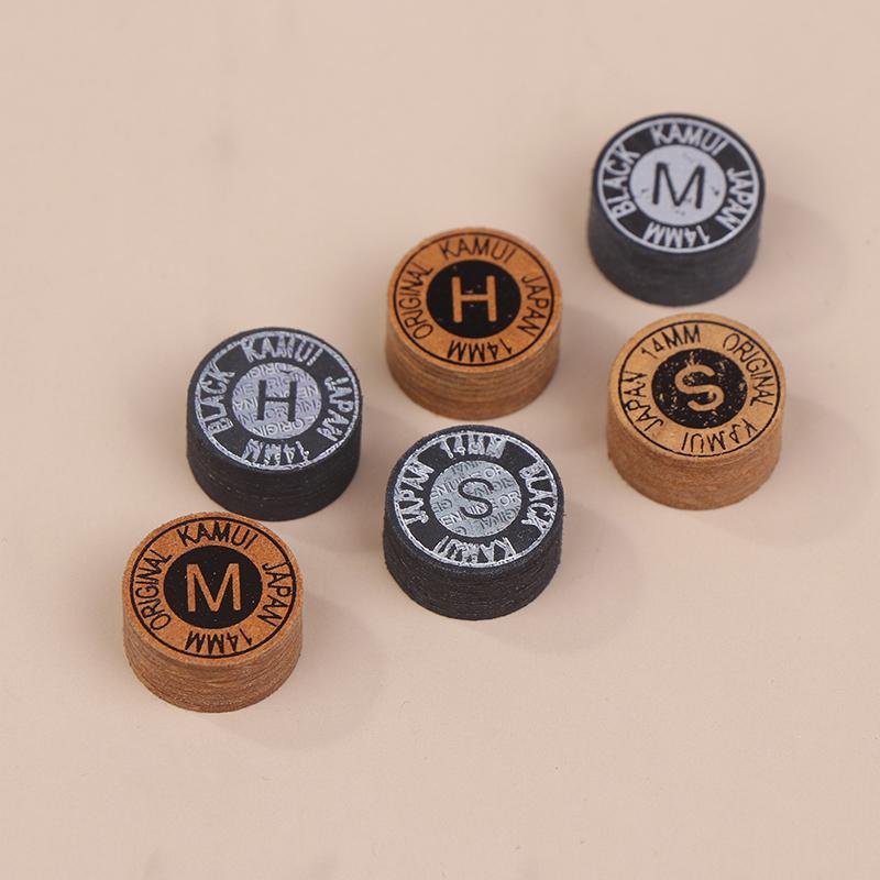 1 Pièce 14Mm Pointe de Queue Japonaise Qualité Billard Piscine Cuir Pointe de Queue Tête de Queue Neuf Boules Pointe de Queue Snooker Tête Dure Douce