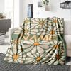 Daisy Pattern With Name Banner Throw Customizable Blanket Personalized Text Soft Cozy Versatile For Sofa Couch Office Bed Picnics Four Seasons