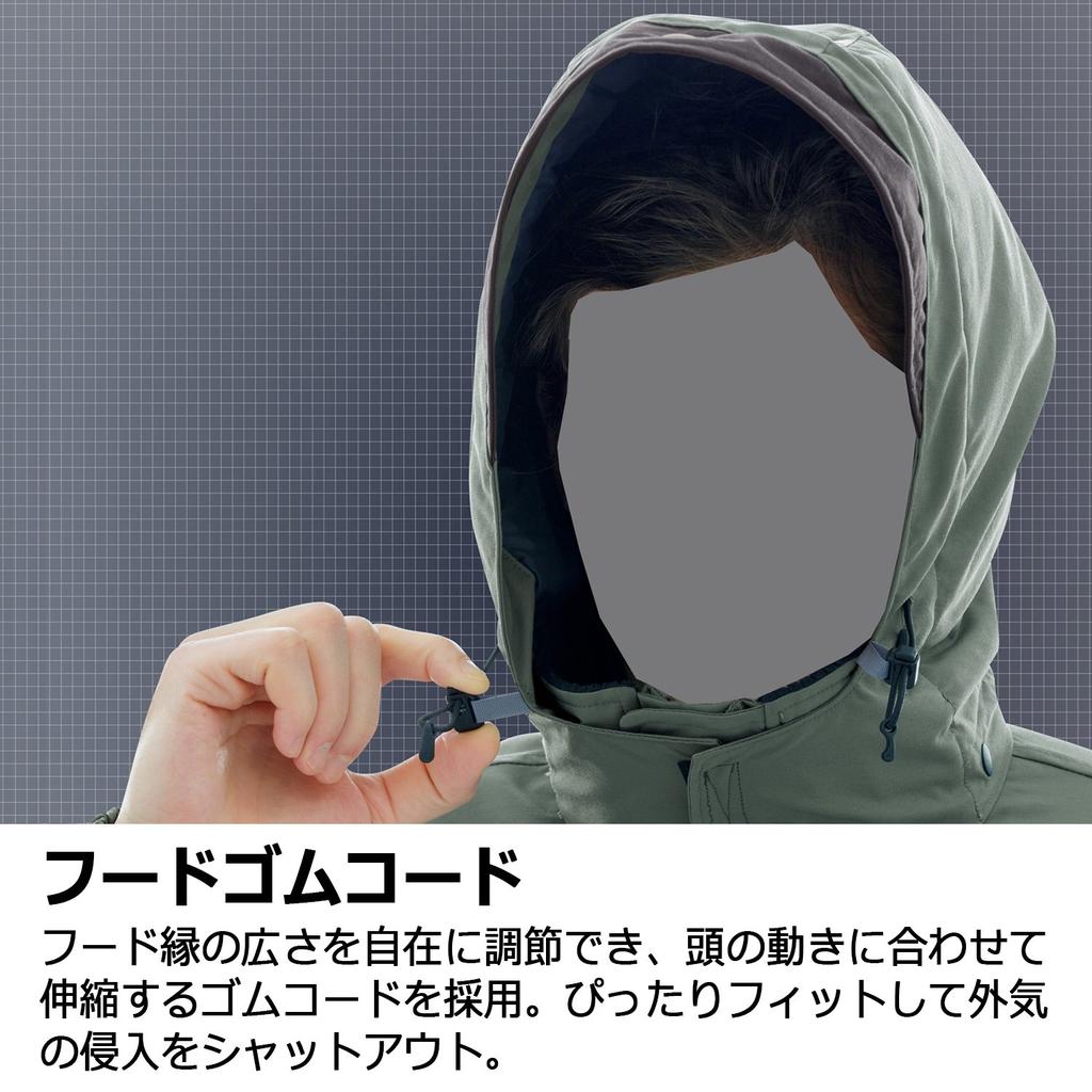 Midori Anzen Verdexcel Winter Charcoal Gray x Size 4L Coat, Unisex, Anti-Static, Draped, Waterproof, VE1041, Top, Black,