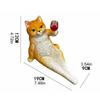 Wine Drinking Cat Figurine Resin Holding Wine Glass Sitting Cat Statue Resin Sculpture Home Office Desktop Decor Ornament