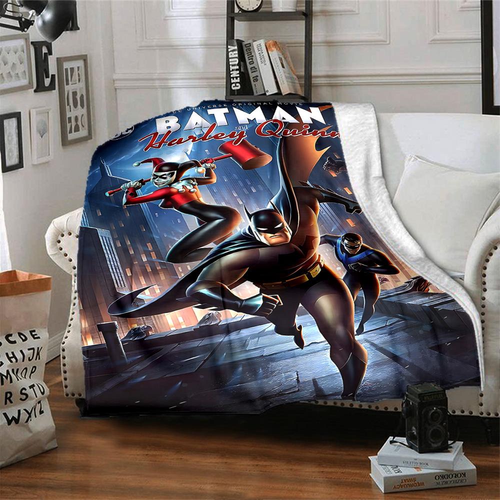 Batman Vs Harley Quinn Flannel Blanket Super Soft Warm Cozy Blanket For Sofa Bed Office Travel Allseason Home Decor Gift
