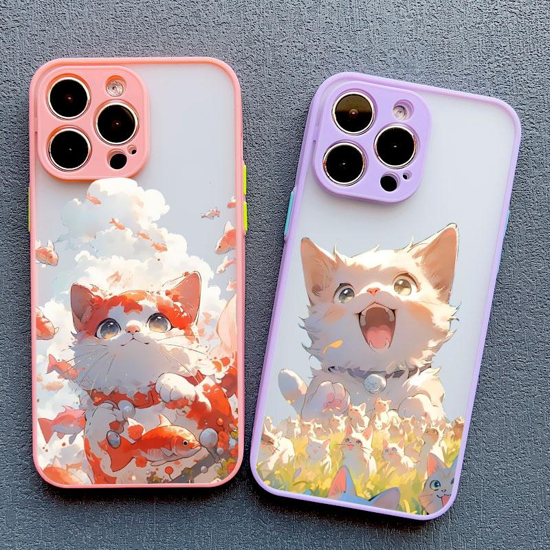 Various Style Cat Phone Case For iPhone 17 16 13 12 Pro Max Mini 15 14 11 Pro Max Plus 16 Plus X XS XR Cute Naughty Cat Covers