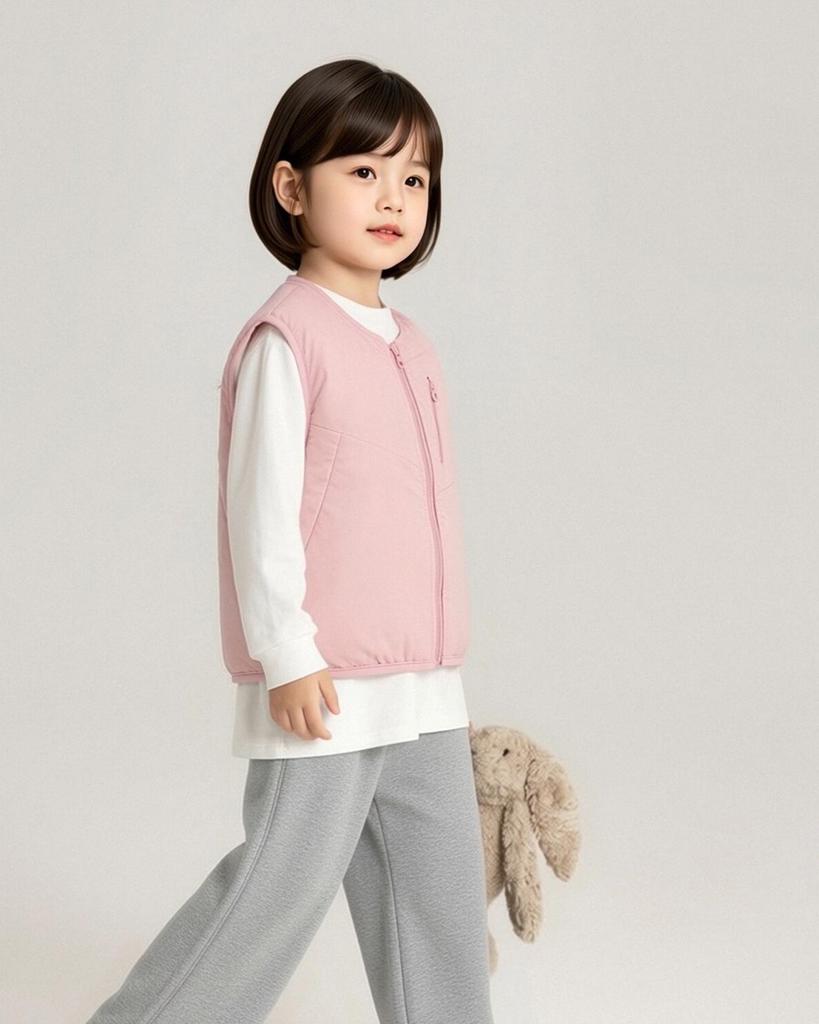 Kids' Warm Sleeveless Vest for Autumn/Winter - Outdoor Sports Style, Double Cotton for Boys & Girls