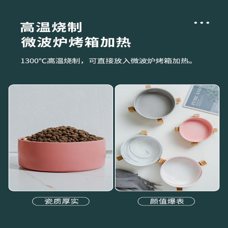 Ceramic Bowl Cat Dog Bowl Cat Food Bowl Cat Bowl Drinking Water Bowl Double Bowl Protection Cervical Spine Bowl Black Pet Bowl