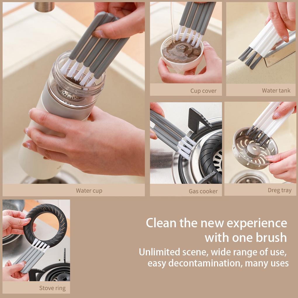 PP Čisticí kartáč na drážky Multifunkční Omyvatelný Ohýbatelný Flexibilní Nylonové štětiny Ruční Kuchyňský Kartáček na zeleninu a ovoce