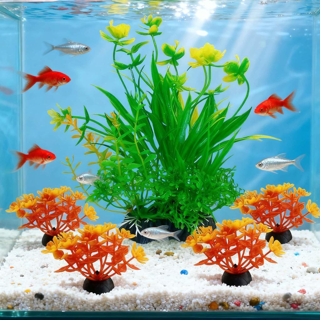 5PCS Artificial Aquatic Plant Mixed color Aquarium Artificial Plastic Plants Decor -Fish Tank DIY Accessories