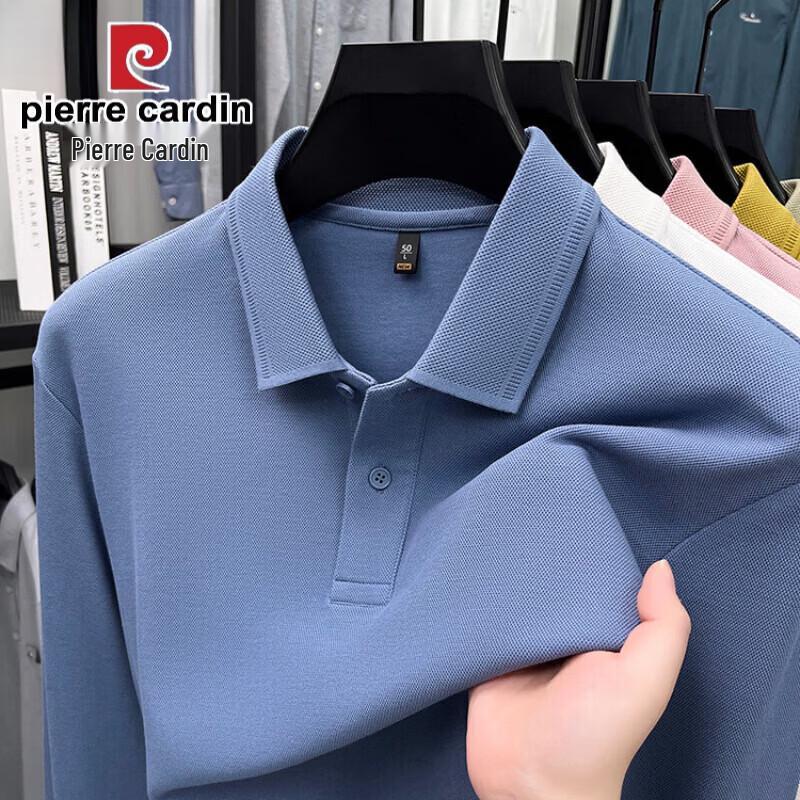Pierre Cardin Men's Long-Sleeve Mercerized Cotton Polo Shirt