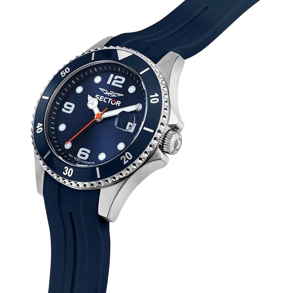 Sector 230 Cinturino in Silicone Quadrante Blu Quarzo R3251161056 100M Orologio da Uomo