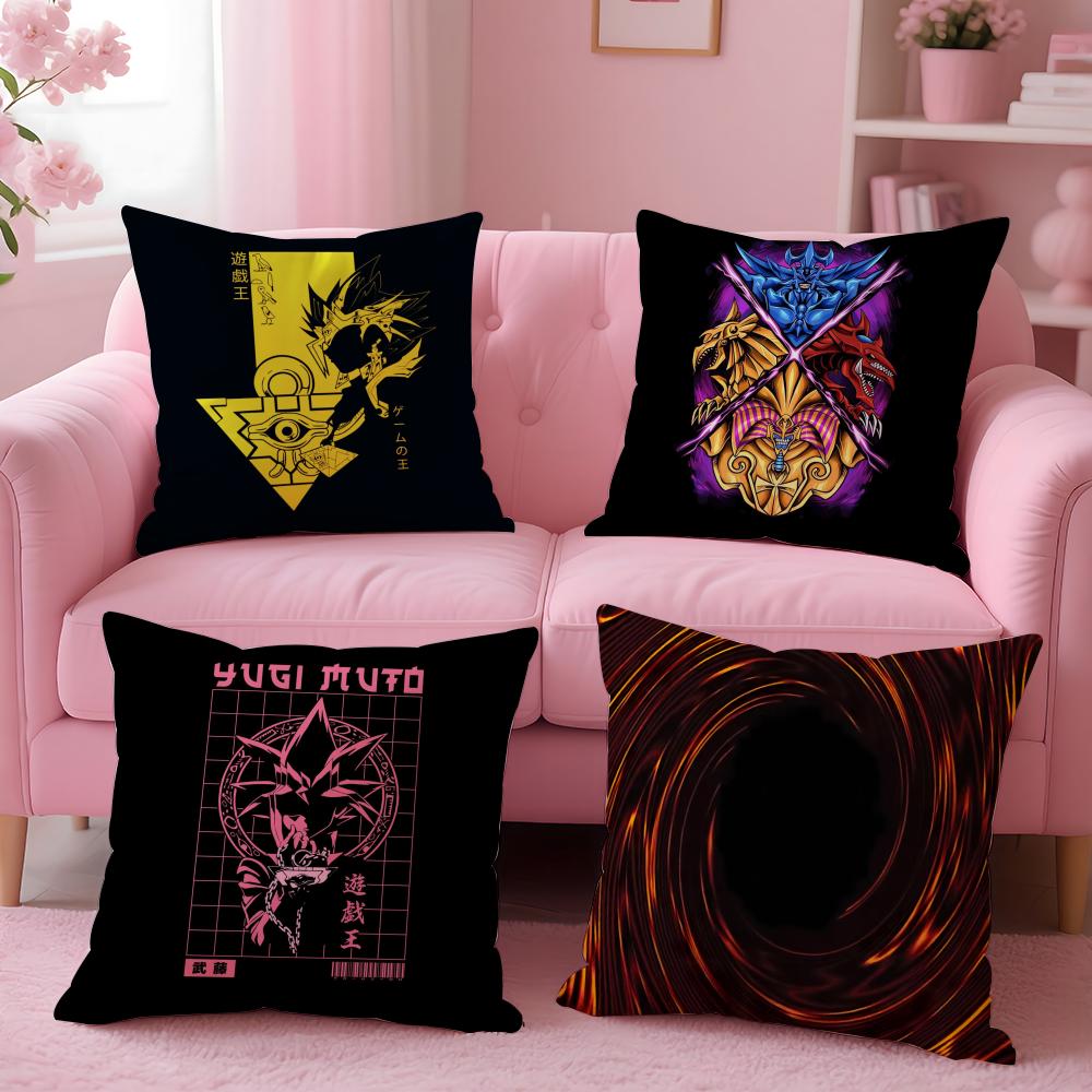 Y-Yugioh S-Stickers Cushion Cover Short Plush Double-Sided Printing Home Machine Washable In Warm Winter Pillow Case