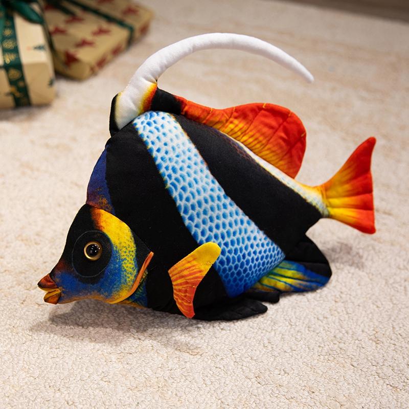 

36cm Tropical Fish Simualtiopn Marine Organisms Lifelike Colorful Stripes Fish Aquarium Souvenir Birthday Gifts about 36cm