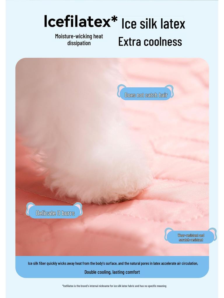 Nid de Refroidissement d'Été Happy Dog: Tapis de lit en soie glacée pour petits chiens et chats