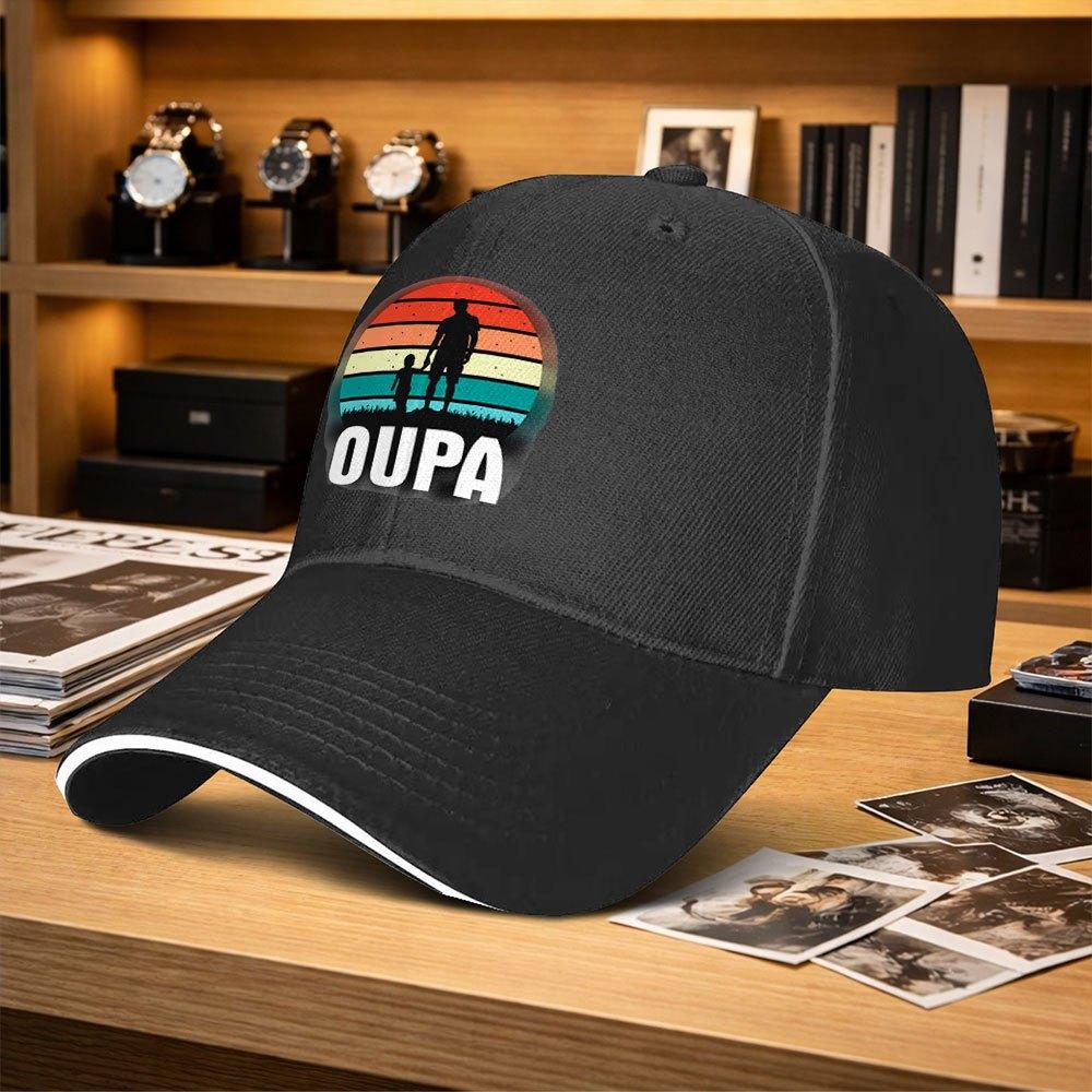 Oupa Grandparentgrandchild Adjustable Sandwich Baseball Cap Trendy Printed Unisex Outdoor Hat For Fishing Golf Camping