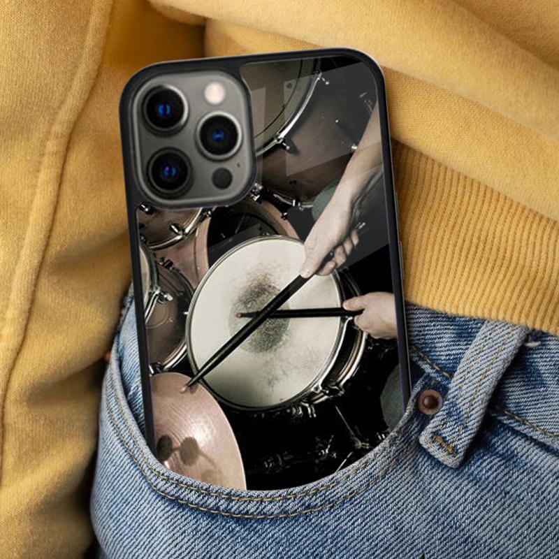 Drummer Playing Drums Soft Phone Case for iPhone 17 Air 16e Pro max 15 Pro 13 14 Plus 11 12 MagSafe Magnetic Coque
