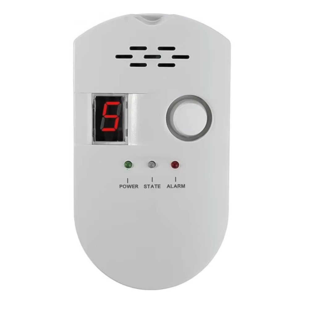Digital Display Gas Detection System Temperature Humidity Sensors Plugs & Play Gas Alarm Kitchen