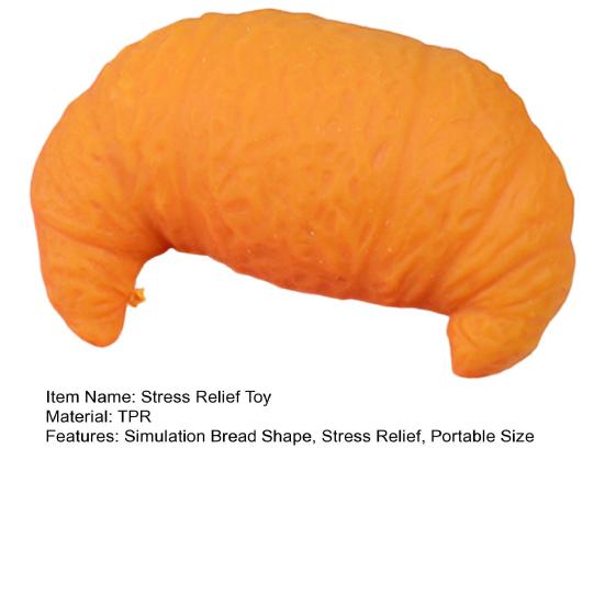 TPR Simulation Croissant Squeeze Toy Bread Shape Sensory Stress Relief Toy Decompression Simulated Food Fidget Stress