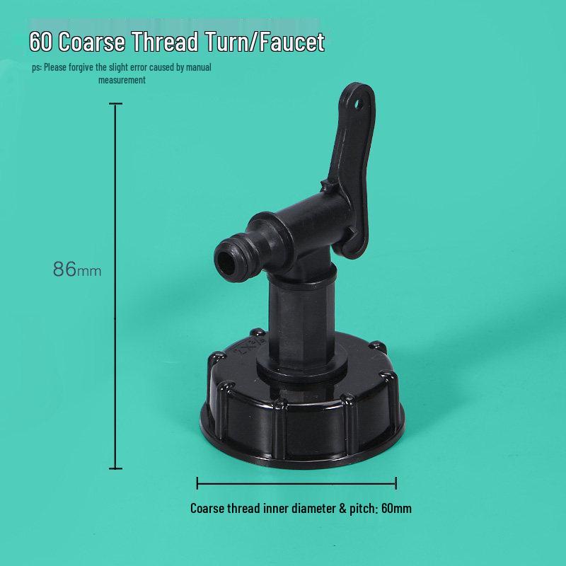 Аксессуары для IBC-контейнеров Metasequoia: 60 Фитинг-переходник с крупной резьбой с 6-гранной крышкой-вентилем для крана