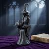 Mystical Witch Statue Halloween Statue, Gothic Figurine with Pumpkin And Book, Matte Black Home Porch Decor Sculpture, Mantel Shelf Desk Decor,