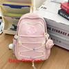 Natureinspired Nylon Backpack With Drawstrings And Geometric Pattern For Teens