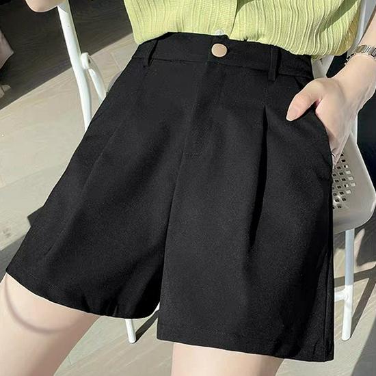 

Women s High-Waisted Wide-Leg Three-Quarter Pants 6XL чёрный