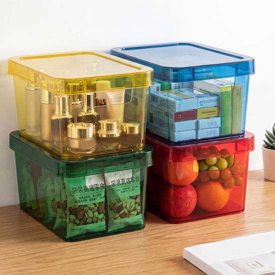 Feuchtigkeitsgeschützte Aufbewahrungsbox mit Deckeldesign Klare Sicht Stapelbarer Organizer Langlebiger Kunststoffbehälter für Zuhause