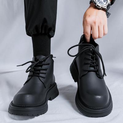Martin Boots Men's Winter New British Style Casual Leather Boots Men's Lace-up Tooling Short Boots 23008-R