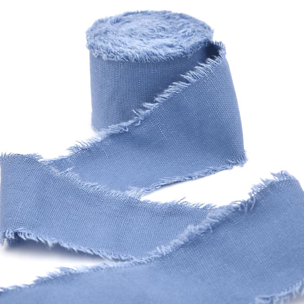 4CM*5M Handmade Frayed Edged Satin Cotton Ribbon For Wedding Invitation Wrapping Bouquets Birthday Party Decorations Gifts