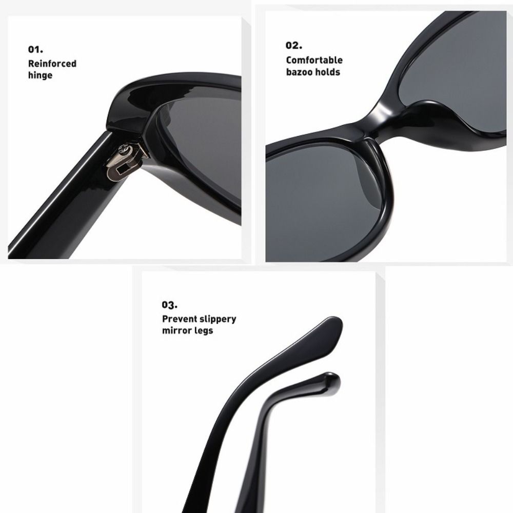 New Elliptic Frame Women Sunglasses Uv Protection Anti-Reflective Black Shades Uv400 Retro Sunglasses Cycling