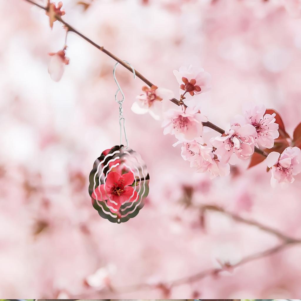 Aluminum Sublimation Wind Spinner Blank Hanging Yard Garden Decoration DIY Sublimation Wind Spinner Hanging Ornament