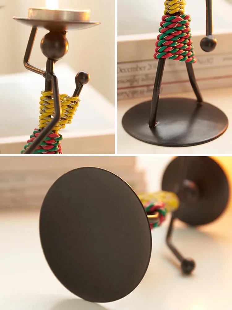 Creative Nordic Candle Holder Candlestick Romantic Candlelight Dinner Iron Men Restaurant Decor Handmade for Home Decoration