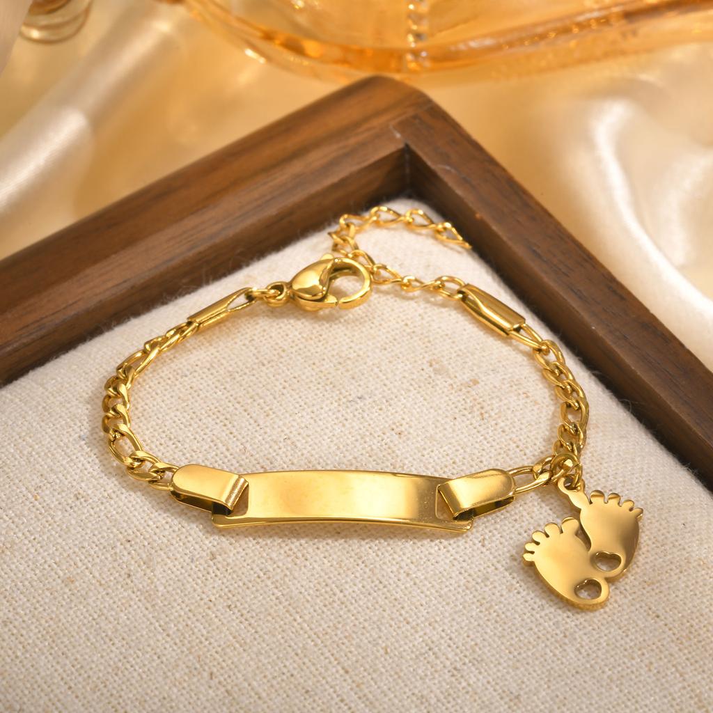 Personalize Baby Bracelet Anti Allergy Stainless Steel Custom Name ID  Newborn Infant Baptism Bracelets Love Gifts