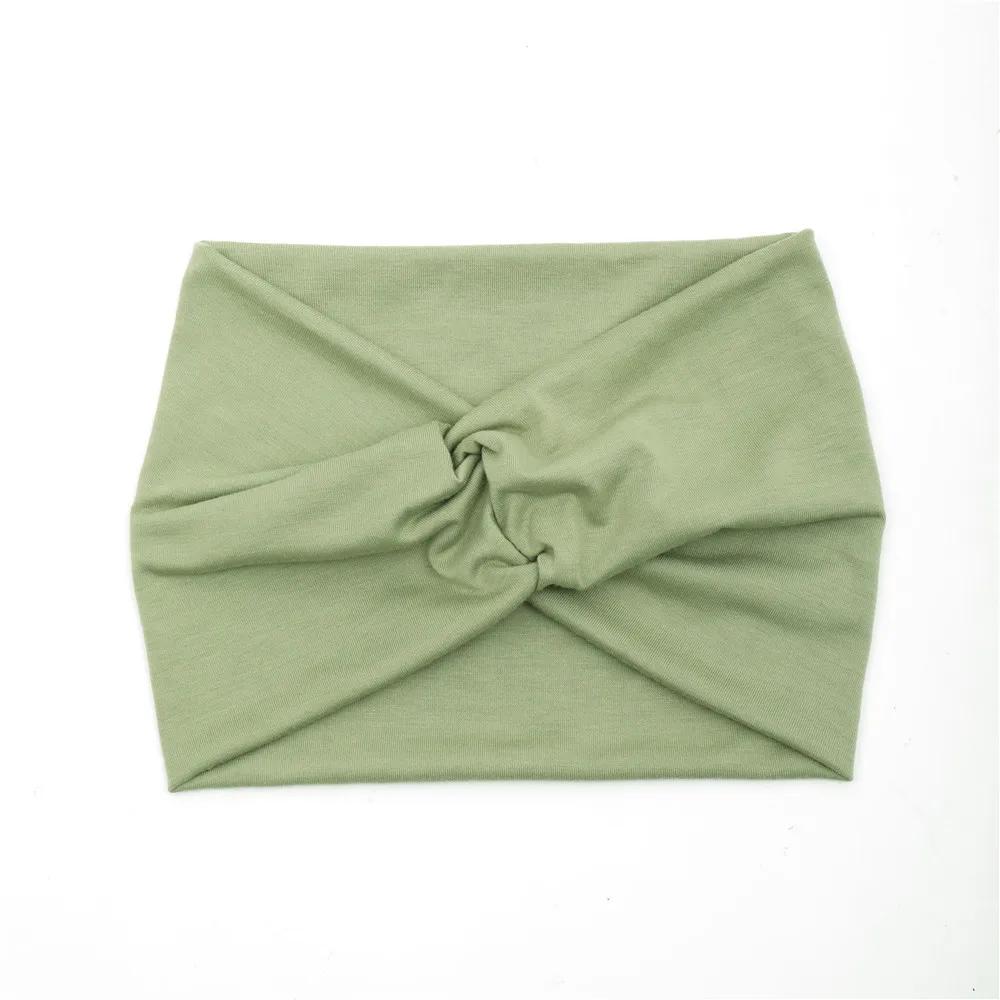 Simple Soild Color Twisted Extra Large Thick Wide Headbands Elastic Turban Workout Sports Hair Band Headwear