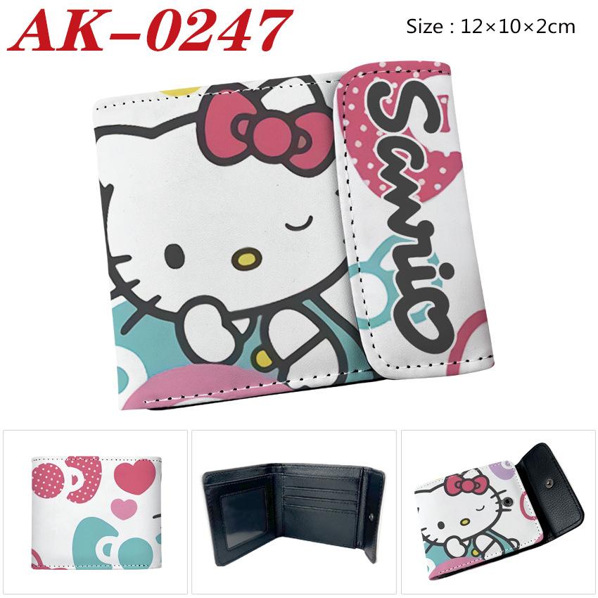 Sanrio Anime Wallet Cinnamoroll Kitty Melody Kuromi PU Leather Snap Closure