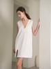 Waiwaiaiem Yy_V-Neck Sleeveless Dress_White
