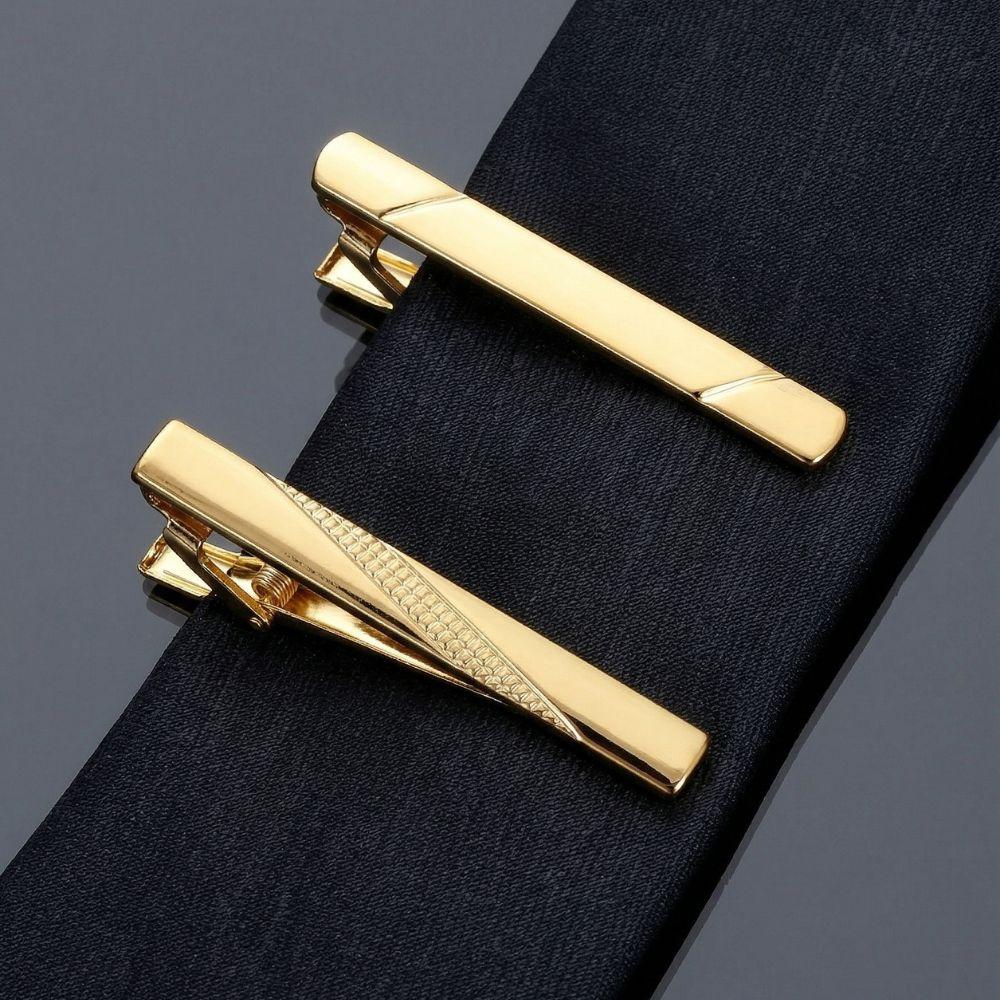 1 Stück Herren Luxus Kleidung Krawattennadel Klassische Goldfarbe Krawattennadelclip Spange Einfacher Schmuck Kragen Zubehör Für Business Hochzeit