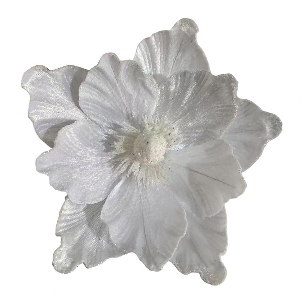 Christmas Flower Wreath Holiday Floral Decorations Sparkling Glitter Christmas Flowers for Tree Ornaments Wreath Party Decor